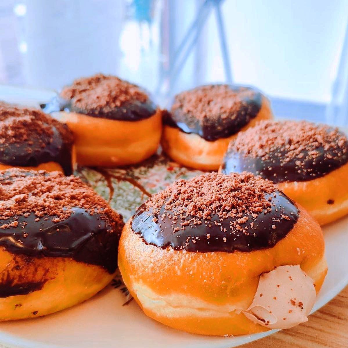 Chocolate Cookie Crumb Doughnuts