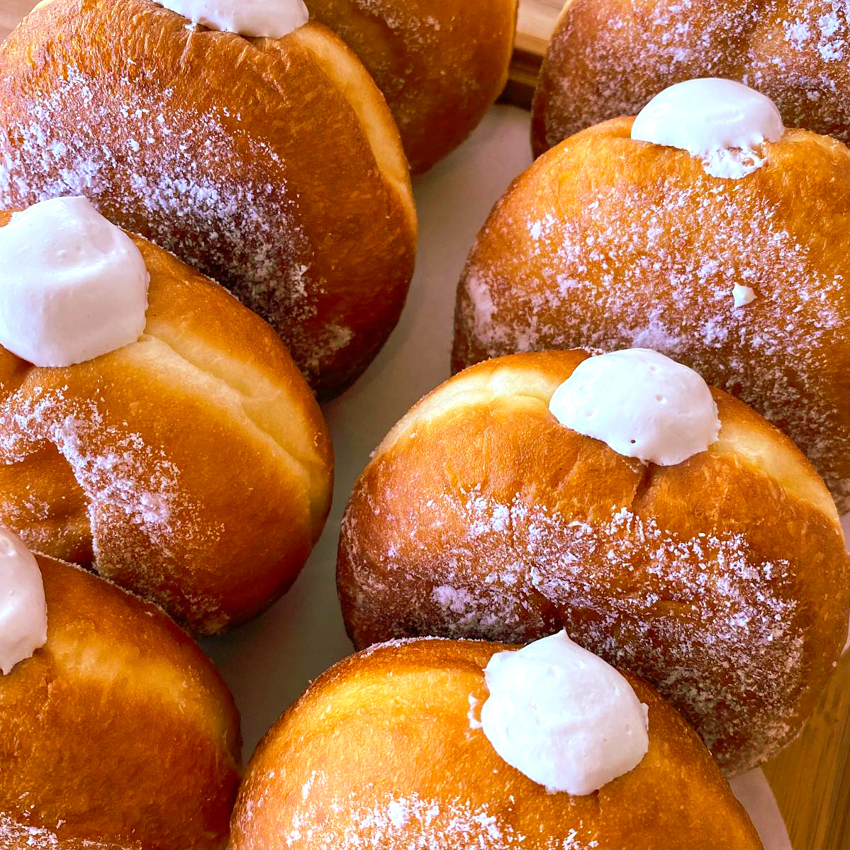 Bavarian Custard Filled Doughnuts